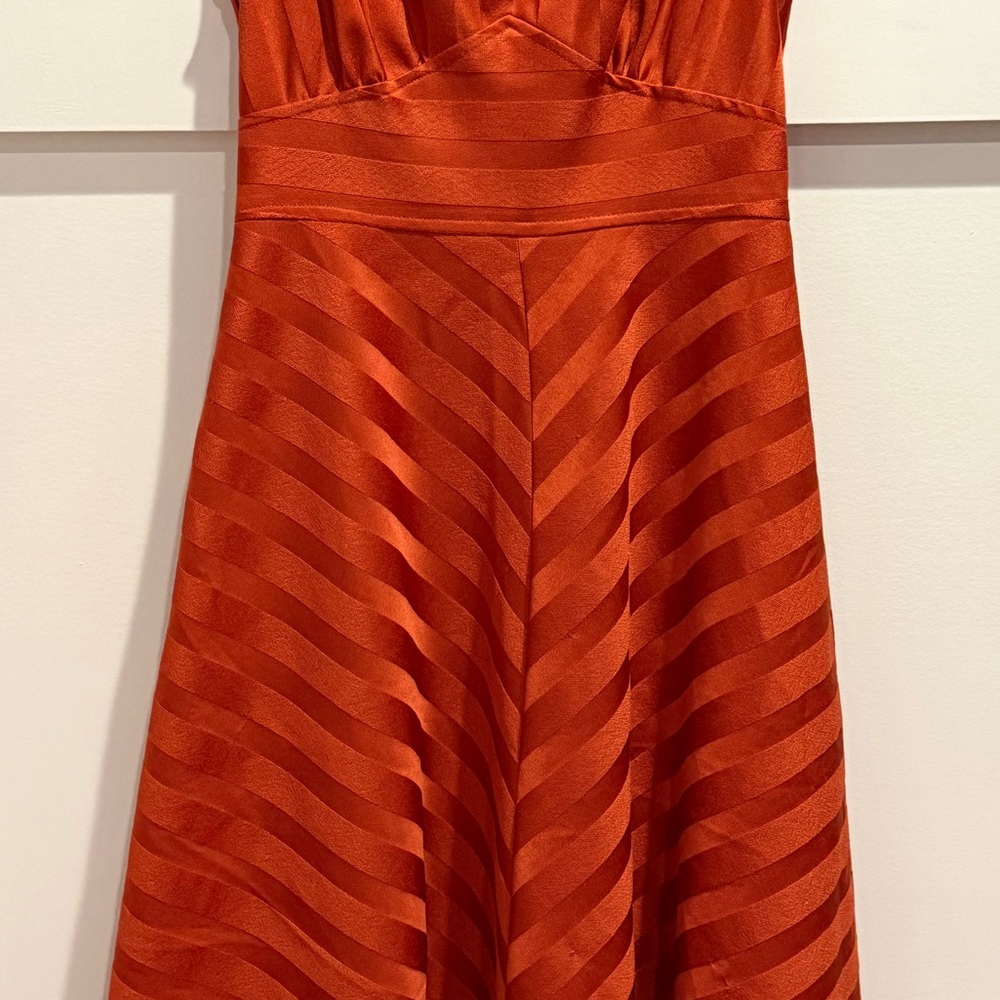 Women's Rust Orange Midi A-Line Dress Size S (no tag) - Picture 2 of 8